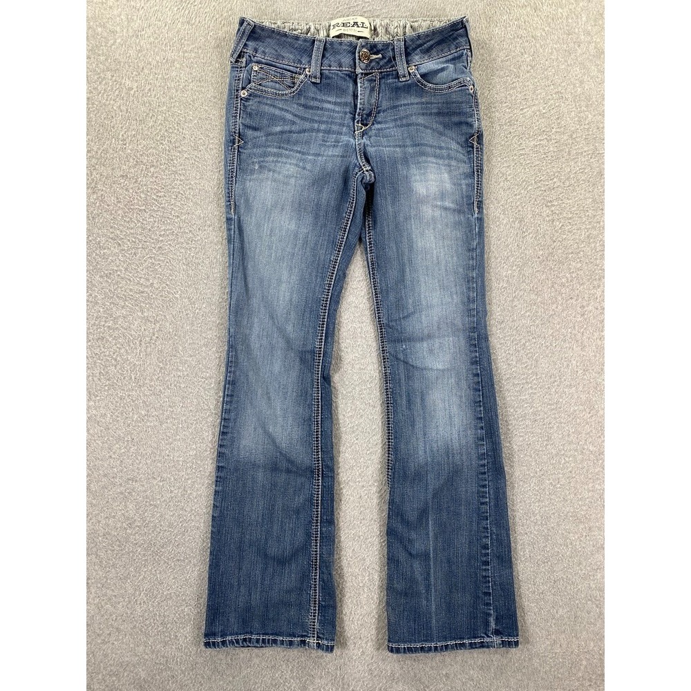 Ariat REAL Denim Jeans Women's 28R Blue Low Rise Bootcut Medium Wash *Flaw*